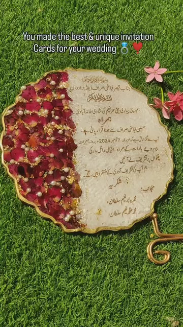 Nikkah Invitation Resin Nikkah/Engagement Tray/Frame Card Elegant Look