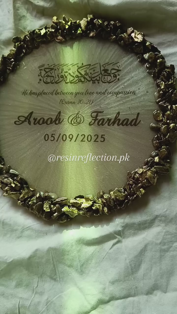 Gloden Black Tone Resin Anniversary/Birthday Frame