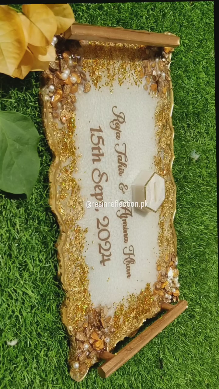 Resin nikkah engagement tray
