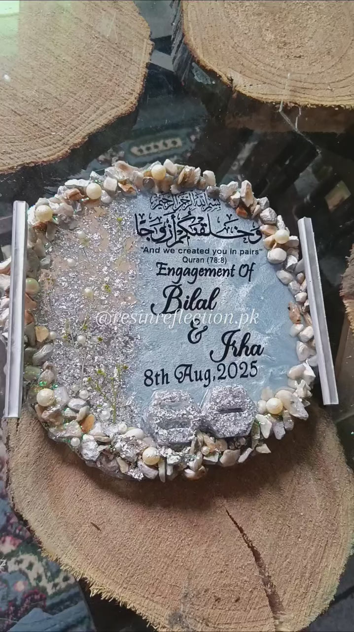 Ice Blue Frozen Theme Resin Nikkah/Engagement Tray/Frame