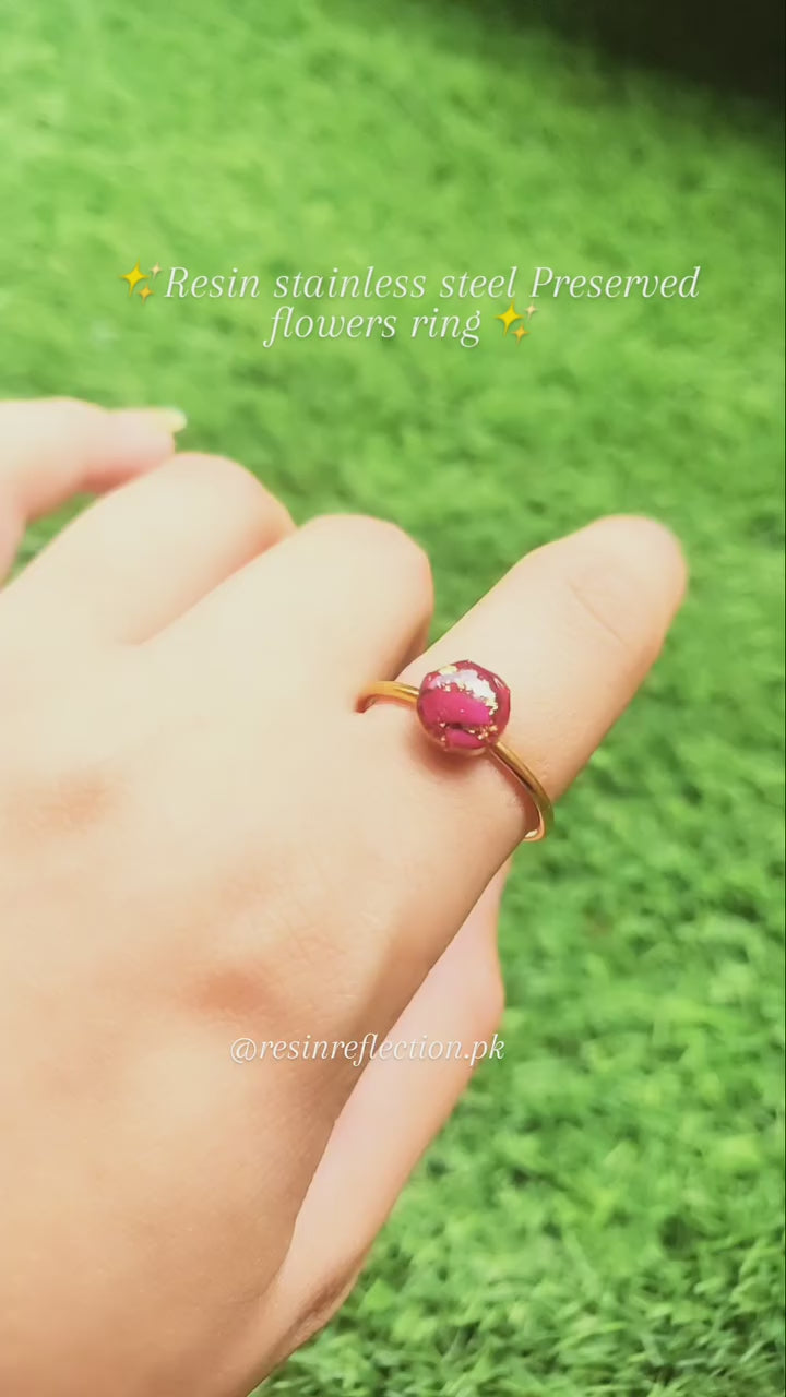 Stainless Steel Ring Preserve What You Love — Forever in Resin Art Frame/jewelry