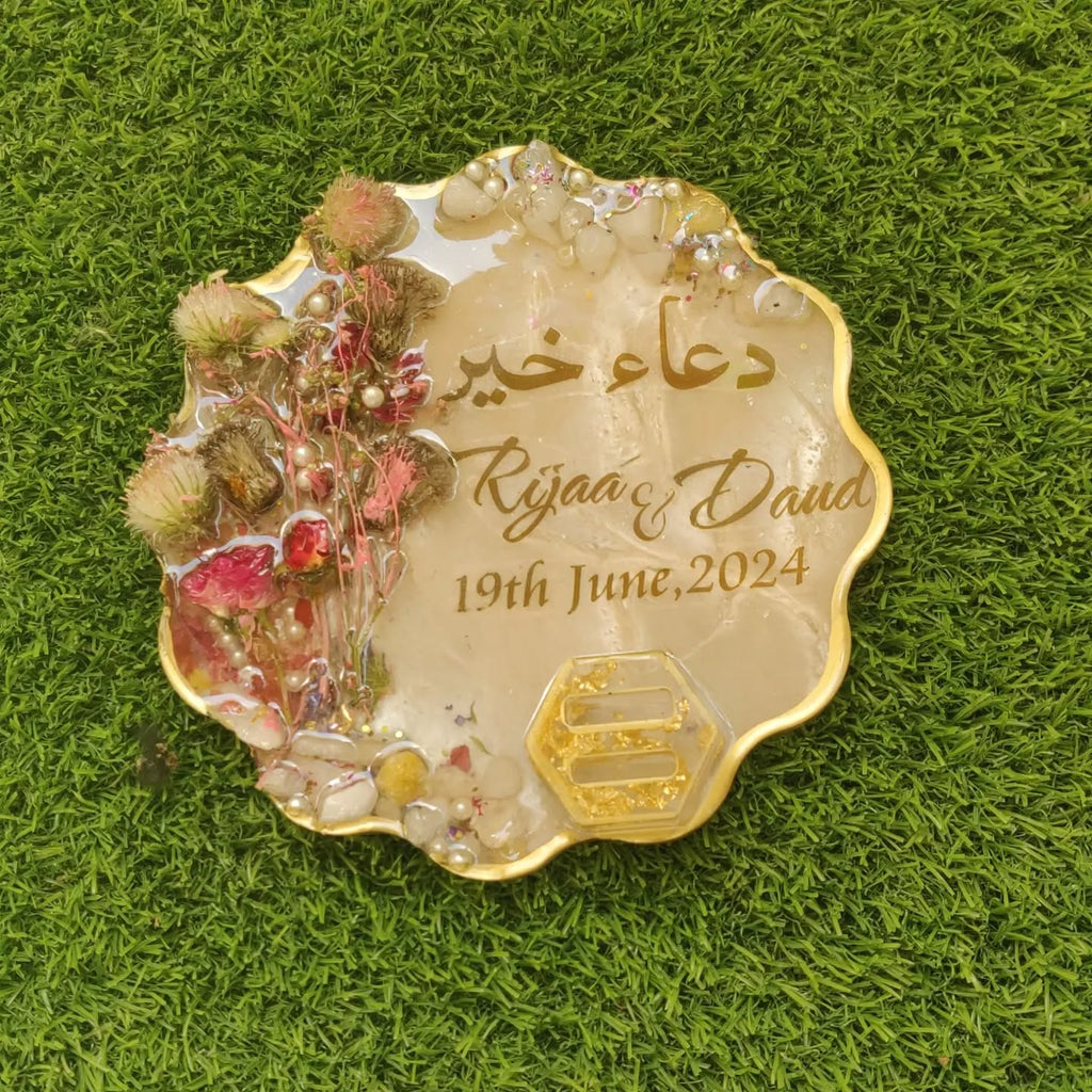 Duae-Khair Resin BAAT PAKI/Nikkah/Engagement Tray/Frame Elagant Minimal Design