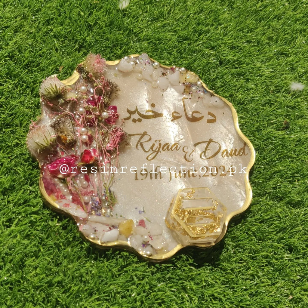 Duae-Khair Resin BAAT PAKI/Nikkah/Engagement Tray/Frame Elagant Minimal Design