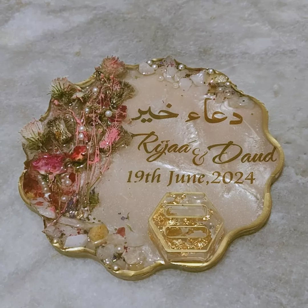 Duae-Khair Resin BAAT PAKI/Nikkah/Engagement Tray/Frame Elagant Minimal Design