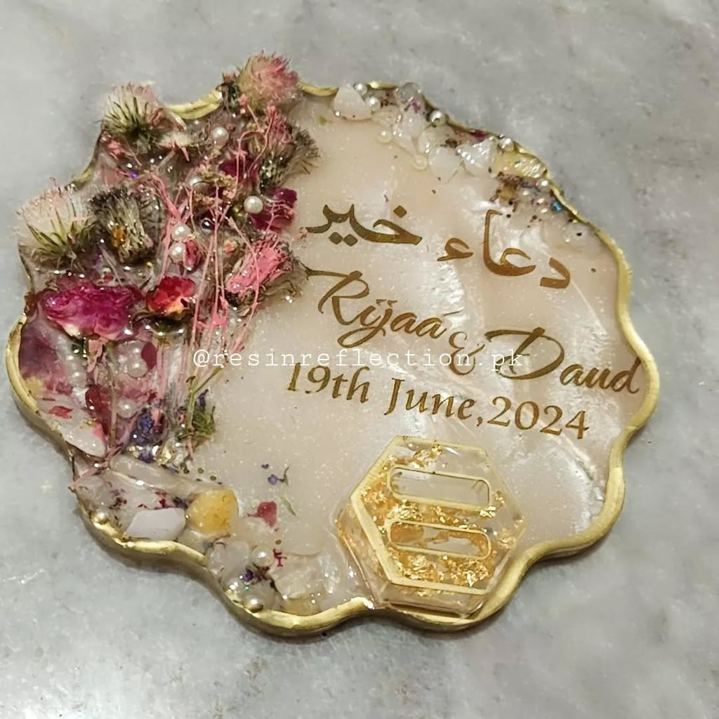 Duae-Khair Resin BAAT PAKI/Nikkah/Engagement Tray/Frame Elagant Minimal Design