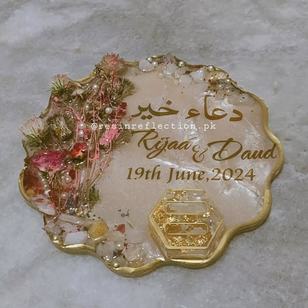 Duae-Khair Resin BAAT PAKI/Nikkah/Engagement Tray/Frame Elagant Minimal Design