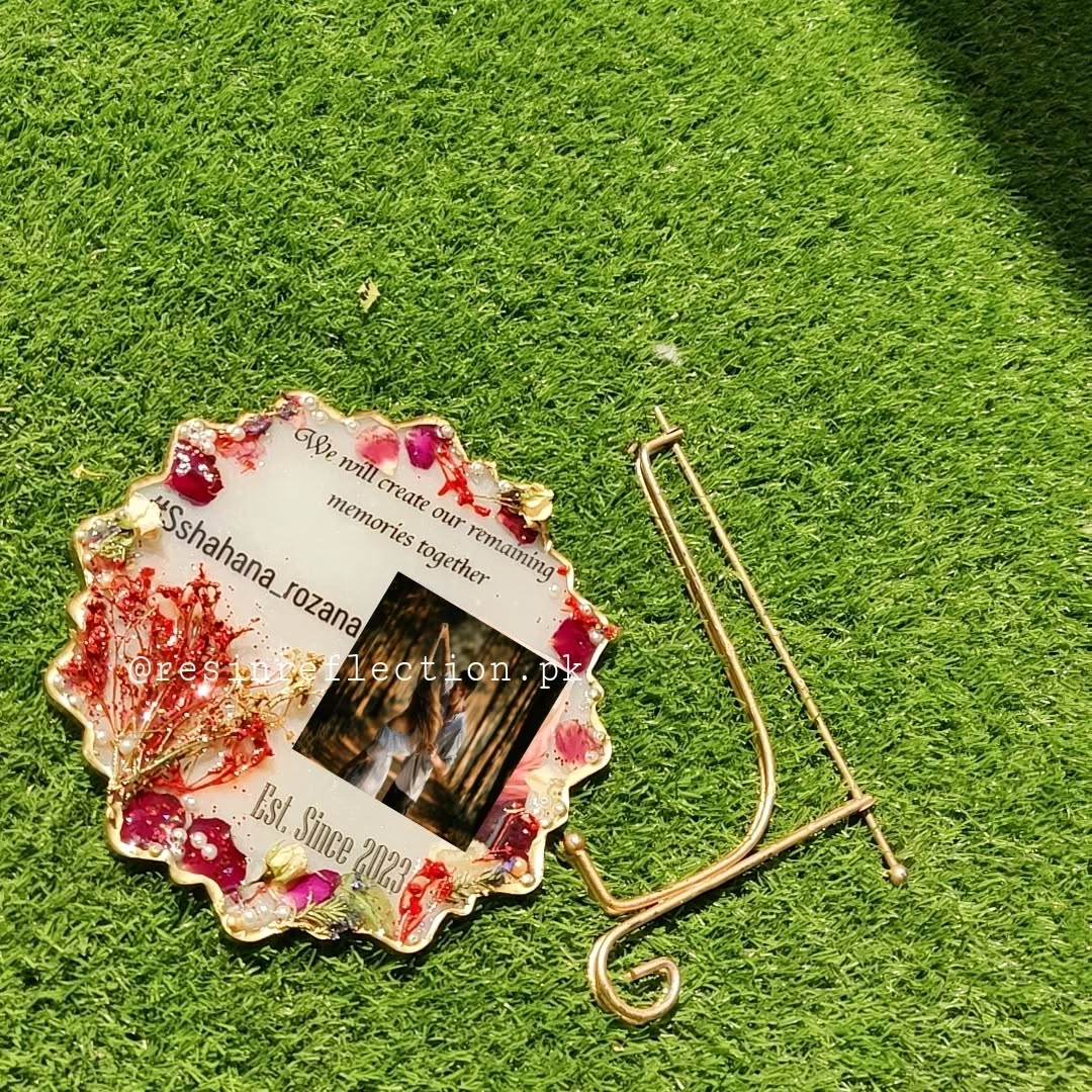 White Resin Anniversary/Birthday Photo Frame