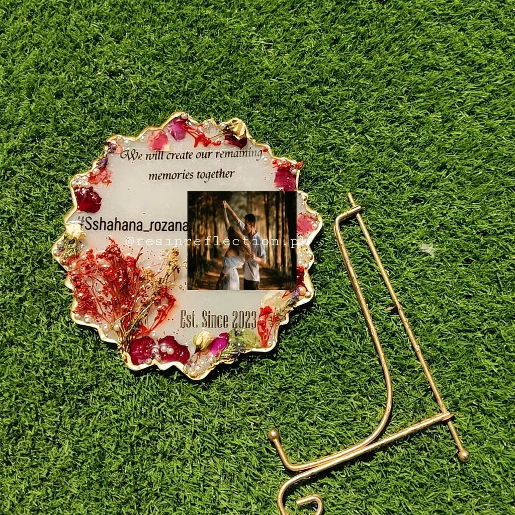 White Resin Anniversary/Birthday Photo Frame