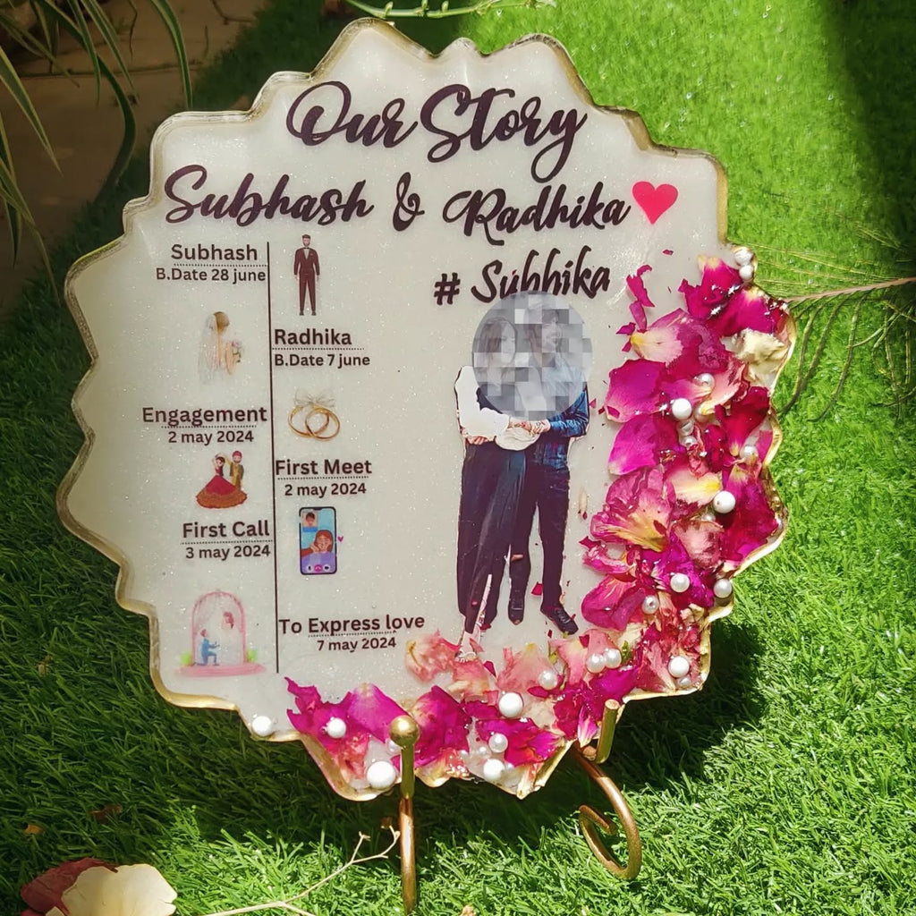 Love Story Timeline Resin Anniversary/Birthday Photo Frame
