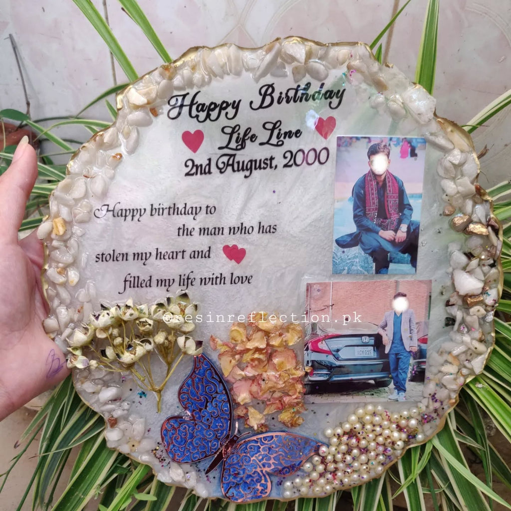 Floral Artwork Resin Anniversary/Birthday Photo Frame