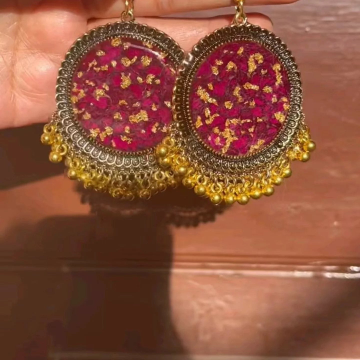 Resin Jhumkas With Your Dried Flowers Preserved