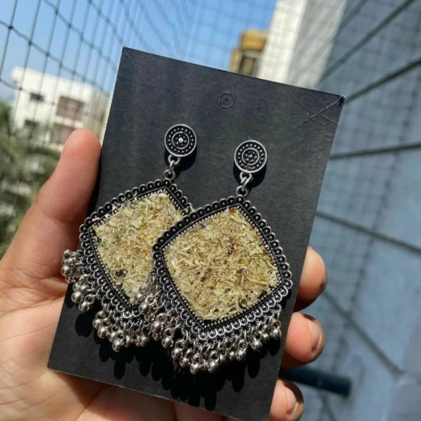 Resin Jhumkas With Your Dried Flowers Preserved