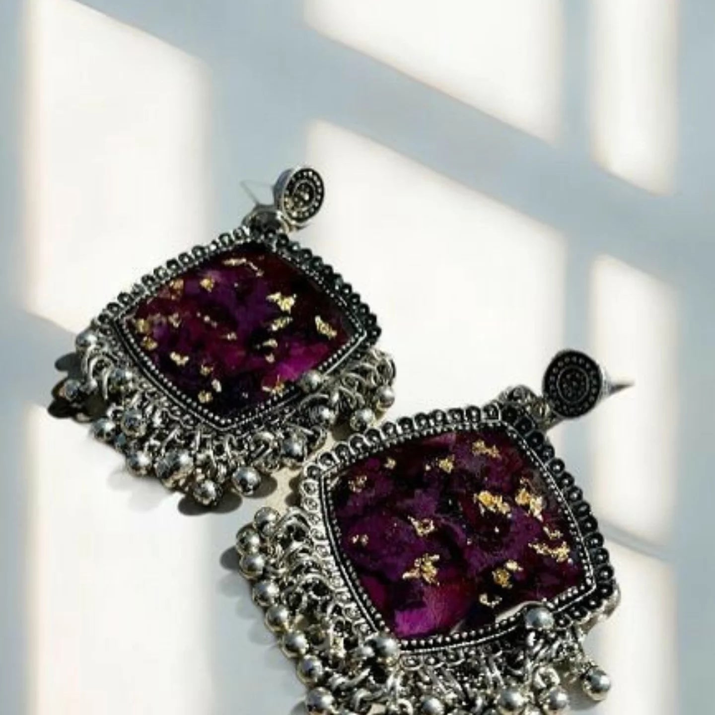 Resin Jhumkas With Your Dried Flowers Preserved