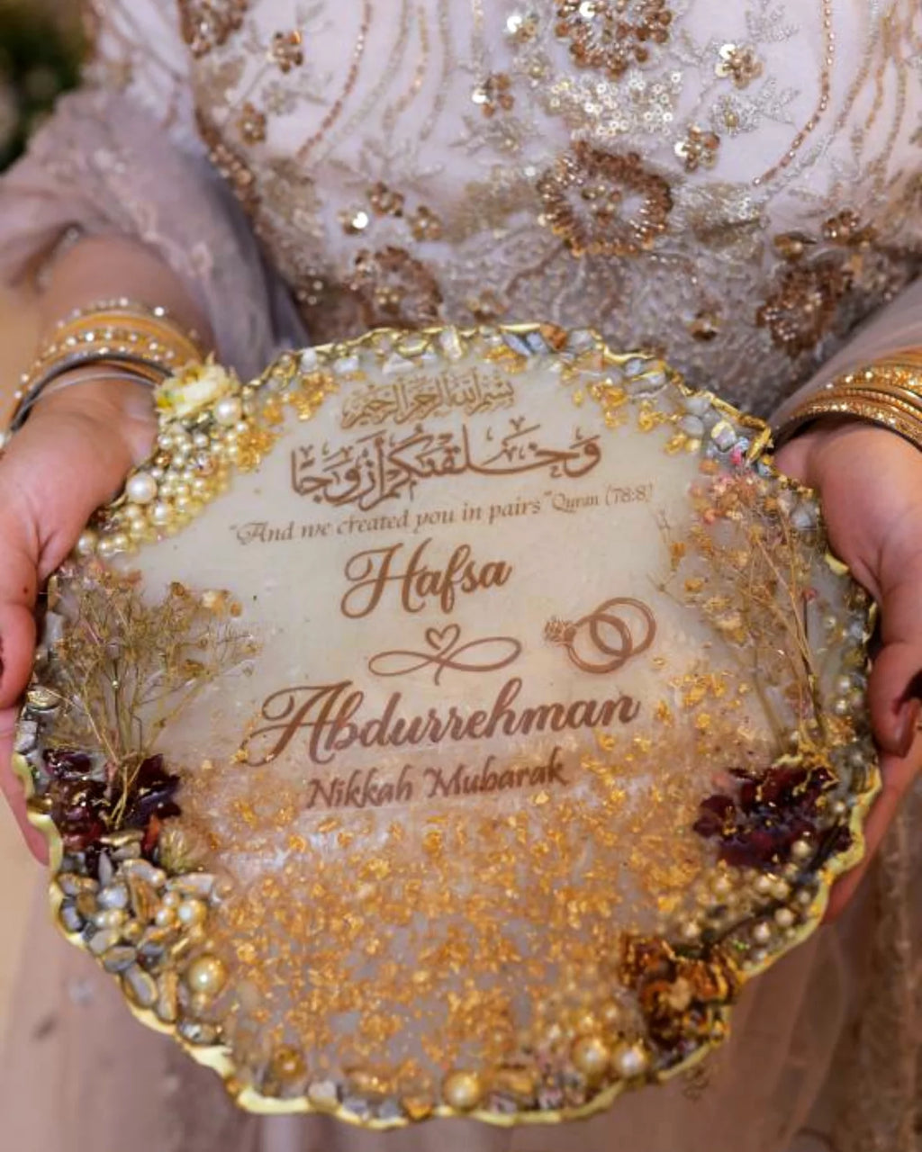 Resin Nikkah/Engagement Tray/Frame