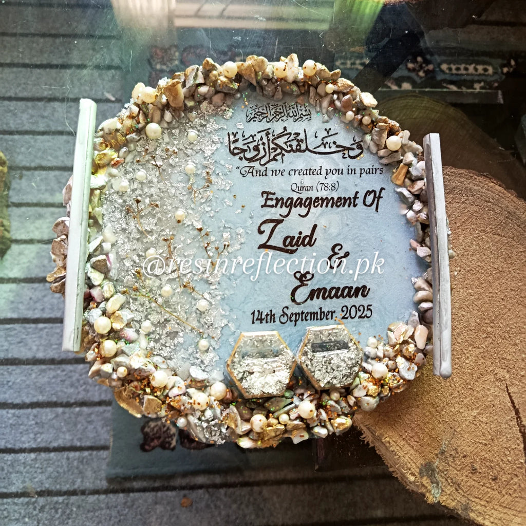 Ice Blue Frozen Theme Resin Nikkah/Engagement Tray/Frame