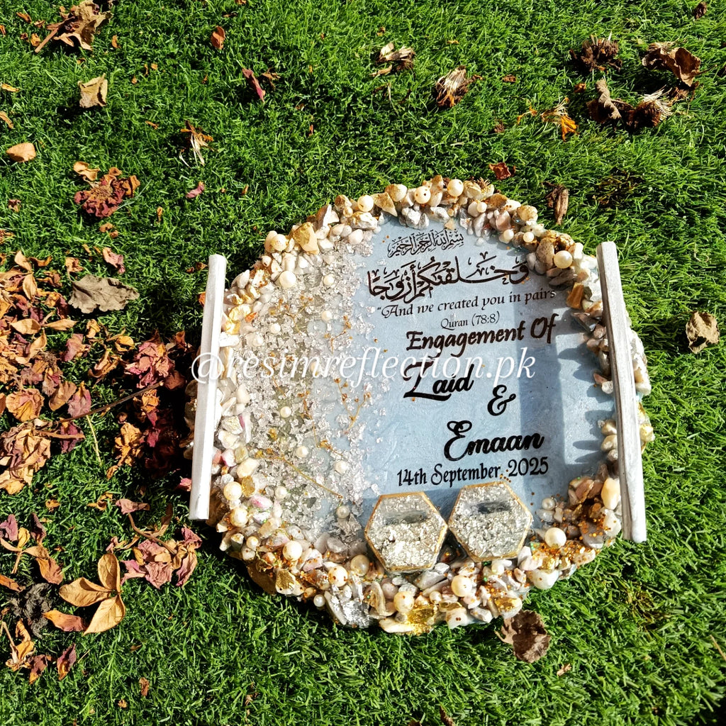 Ice Blue Frozen Theme Resin Nikkah/Engagement Tray/Frame